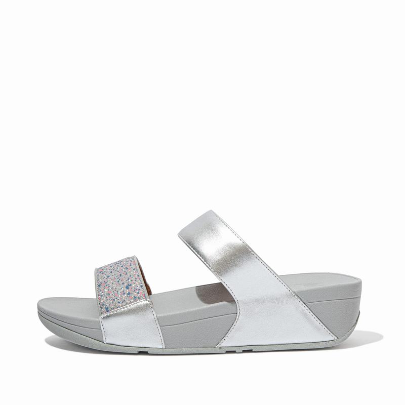 FitFlop Lulu Faux Leder Silber - FitFlop Pantoletten Damen Sale [KPCN-40278]